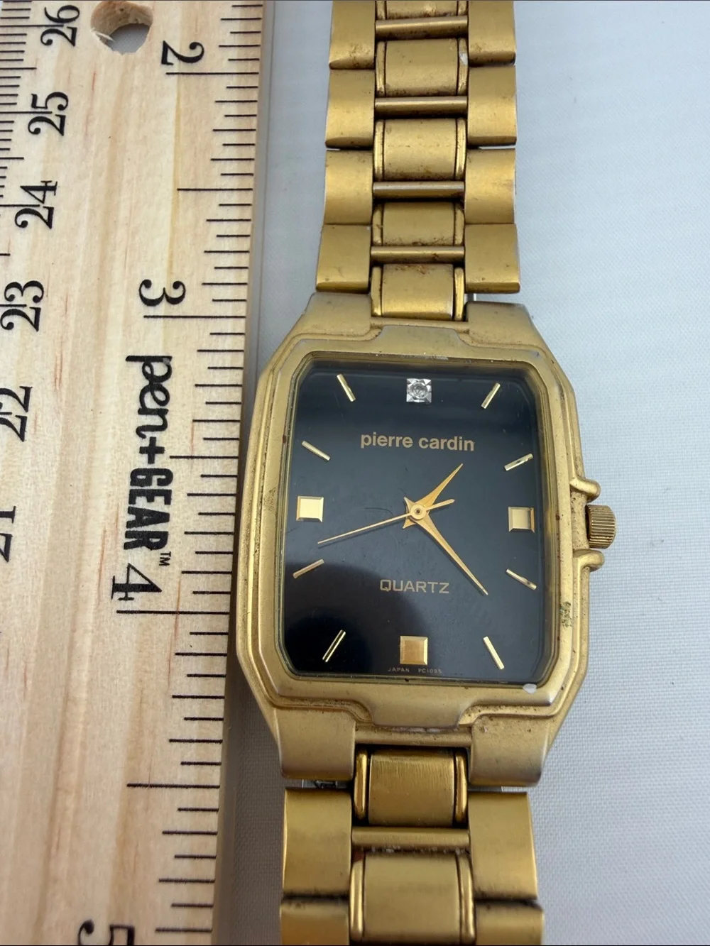 Pierre Cardin Gold-Tone Bracelet Watch with Black Dial